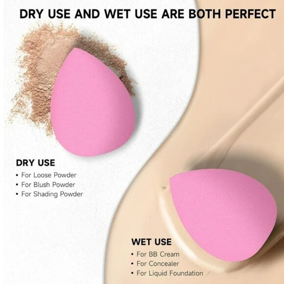 Raindrops Foundation Face Makeup Multiple Colors Sponges 6-Pieces Sponges - Picture 1 of 5